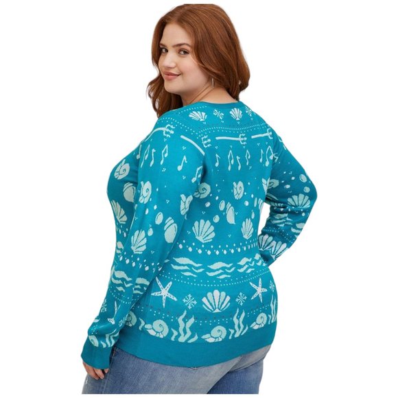 2X - DISNEY x TORRID - LITTLE MERMAID Ariel Fair Isle Sweater NEW - Picture 2 of 4